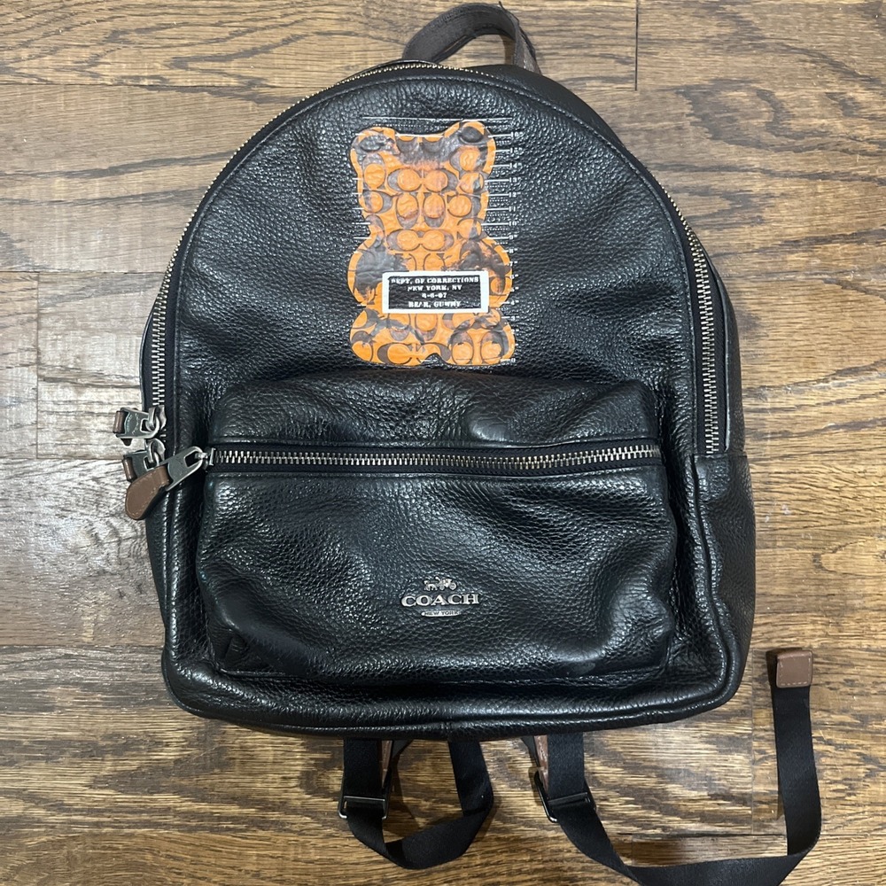 COACH Backpack Vandal Gummy Bear Collab All Leather Black Limited Edition Purse